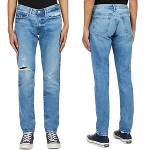 NWT $296 FRAME Denim L’Homme Slim Ripped Jeans - Distressed Men's Pants